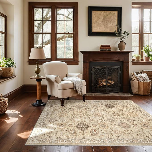 Machine Washable Small Rugs for Entryway: Door Mat Indoor Entrance 4x6 Area Rug Stain Resistant Non Slip Low Pile Soft Carpet for Kitchen Front Door Indoor Entry Bathroom Bedroom