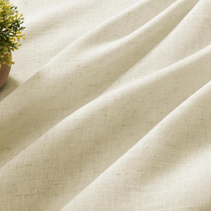 Joydeco Linen Curtains 96 Inch Length 2 Panel Sets,Light Filtering Curtains for Bedroom 100 Inch Wide Living Room Drapes with Back Tabs & Rod Pockets (W100 x L96 Inch, Linen)