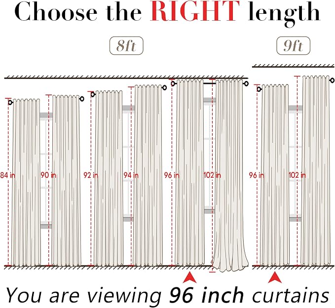 XTMYI 96 Inches Long Curtains Drapes for Sliding Glass Patio Door,Textured Cotton Boho Linen Sheer Window Curtain Panels,Set of 2,Moss Olive Green