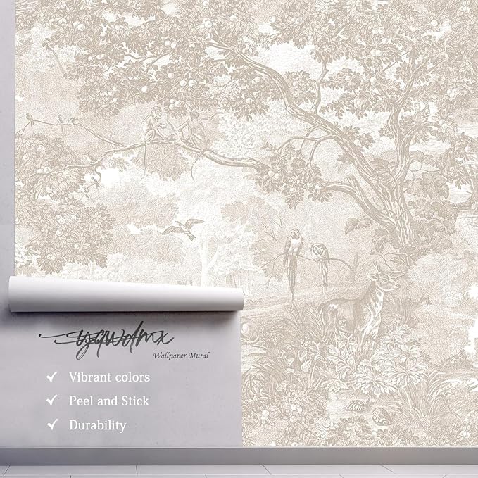 YQWDMX - Light Jungle Wallpaper self-Adhesive Wallpaper Mural for Bedroom ZY22 M