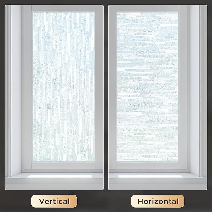 rabbitgoo Window Privacy Film, Frosted Glass Window Film Static Cling Covering, Non Adhesive Privacy Clings Vinyl, Removable Frosting Sticker for Home Decoration, White, 35.4 x 157.4 Inches