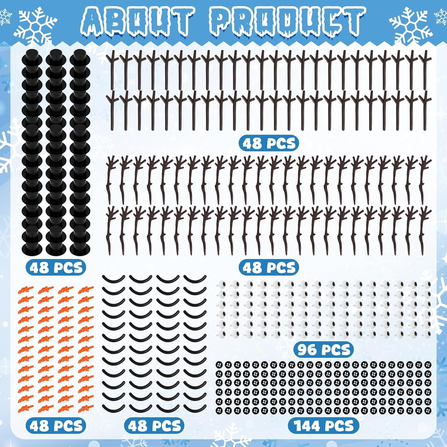 48 Pack Christmas Gifts for Kids, Snowman Kit Toys, Build a Snowman Kit DIY Christmas Craft Gifts, Creative Air Dry Modeling Clay, Xmas Activities Snowman Making Kit for Holiday Favor Supplies