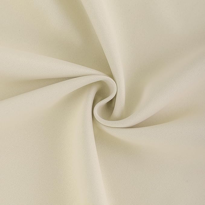 DONREN Cream 60 inch Wide Pinch Pleated Blackout Curtains with Hooks - 84 inch Length Room Darkening Thermal Insulated Window Curtain Panels for Patio Sliding Glass Door,Pack of 2