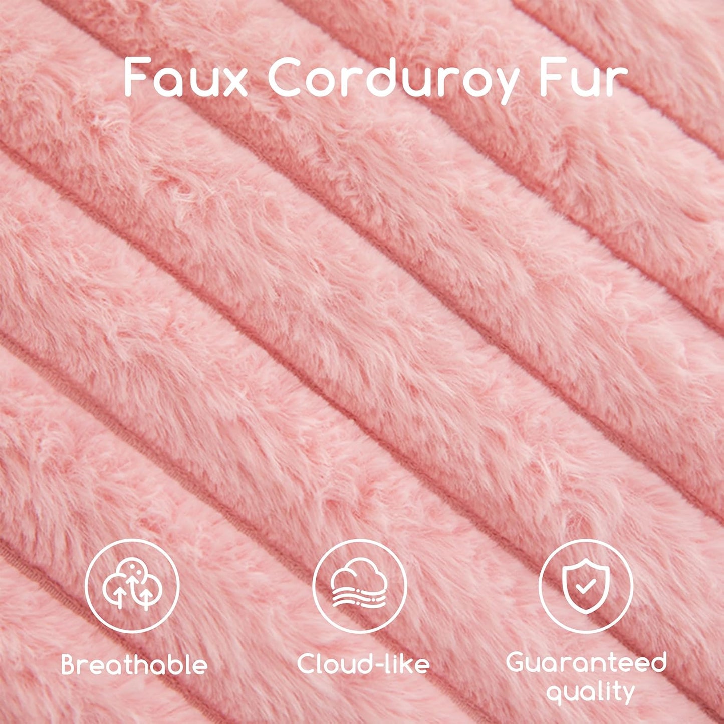 HIGOGOGO Round Stuffed Pouf Ottoman, Stripe Faux Fur Poufs with Foam Chunk Filling, Furry and Fluffy Pouf Foot Stool Storage Ottoman, 20 X 15 Floor Poufs Foot Rest for Living Room, Pink