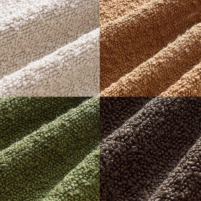 MIULEE Pack of 4 Decorative Textured Boucle Throw Pillow Covers | 20x20 Inch Green Brown Accent Pillow Cases Soft Couch Cushion Covers Modern Farmhouse Boho Sofa Bed Livingroom Home Decor