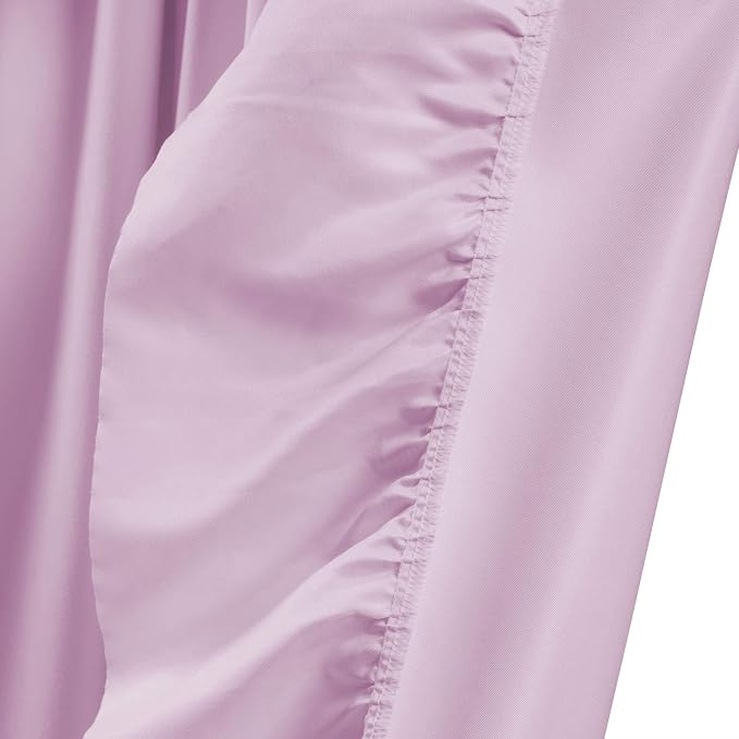 Lush Decor Reyna Ruffle Window Curtain Panel Set, Pair, 54" W x 84" L, Lilac - Flowy Curtain Set - Romantic Ruffle Curtains for Bedroom, Living room, or Dining Room - Farmhouse & Cottage Home Decor