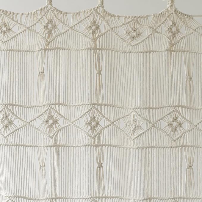Macrame Curtain Handmade Woven Curtains, Door & Window Drapes,Divider Room Doorway Curtain,Natural Fiber, Stylish Handcrafted Door for Home Décor 42" W x 75" L