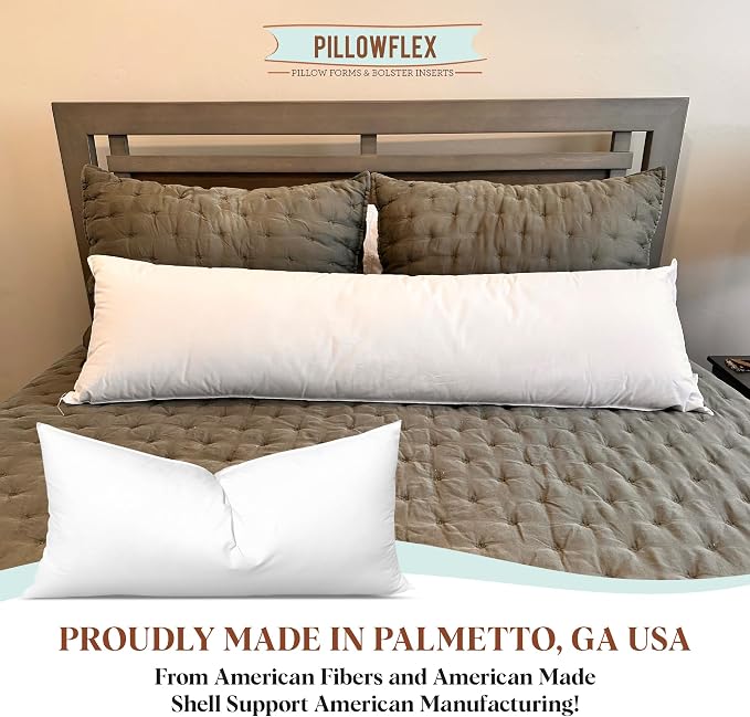 Pillowflex Synthetic Down Pillow Insert - 21x27 Down Alternative Pillow, Ultra Soft Oversized Standard Bed Sleeping Pillow, Large Rectangle Sham - 1 Decorative Pillow Form