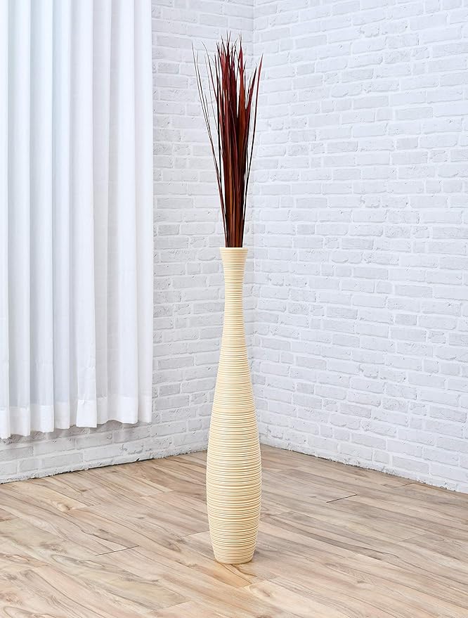 Leewadee Tall Vase Filler, Natural Grass Stems – 2 Bunches of Colored Branches for Vases, Carefully Dried Twigs for Home and Bar Decoration, 45 inches, Bordeaux