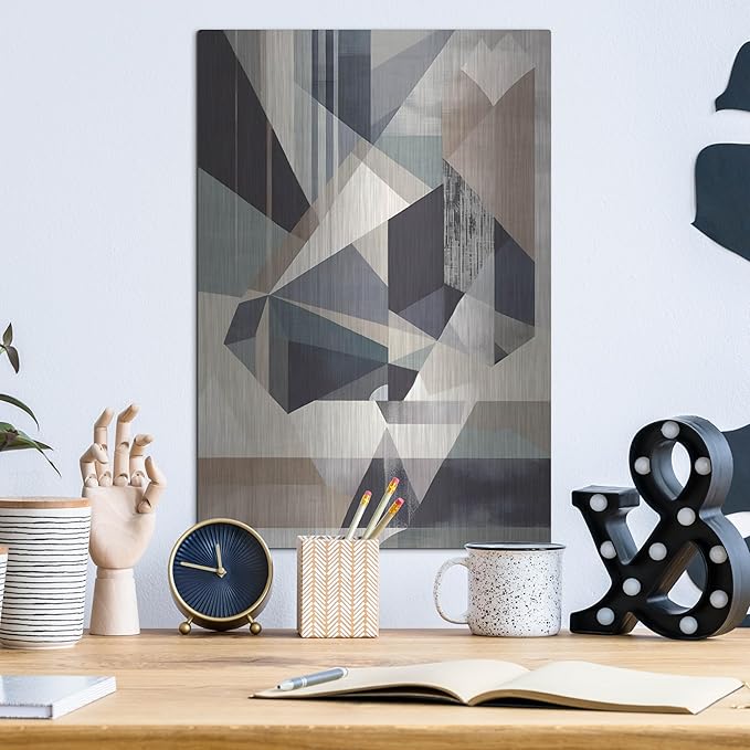 'Geometric 4' by Petals Prints Design, Metal Wall Art, 12"x16"