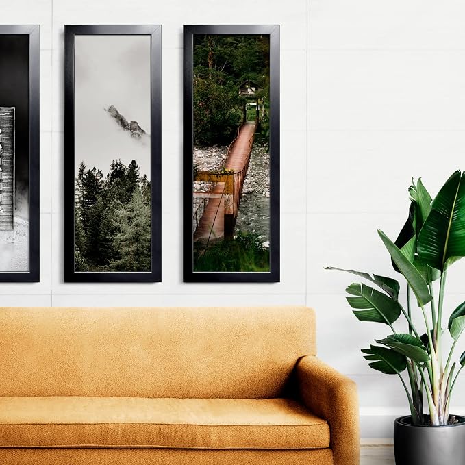 LaVie Home 12x30 Picture Frame Black, Panoramic Picture Frame for Wall Decoration, Classic Black Minimalist Style Suitable for Decorating Houses, Offices, Hotels（1 Pack）