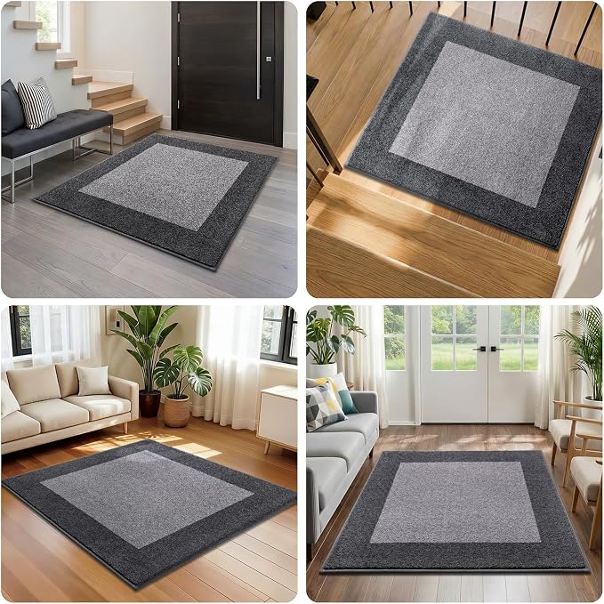 Washable Area Rug 36" x 36", Non Slip Kitchen Rug for Floor, Absorbent Entrance Rug for Dining Room, Bedroom, Living Room (Roll Packing)