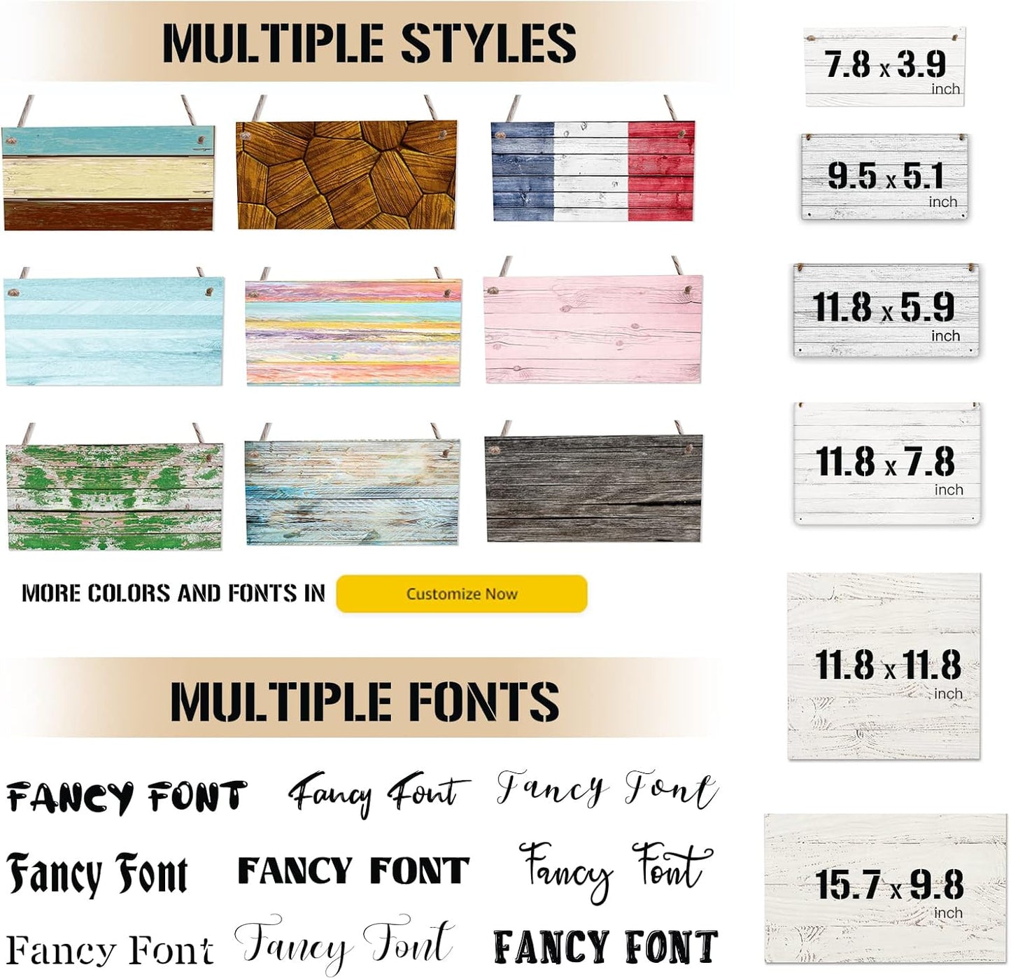 Custom Personalized Board Hanging Wood Sign, Design Your Welcome Sign, Customizable Wall Plaque, House Wood Sign for Garden Yard Home Farmhouse 9.8x5.1 inch