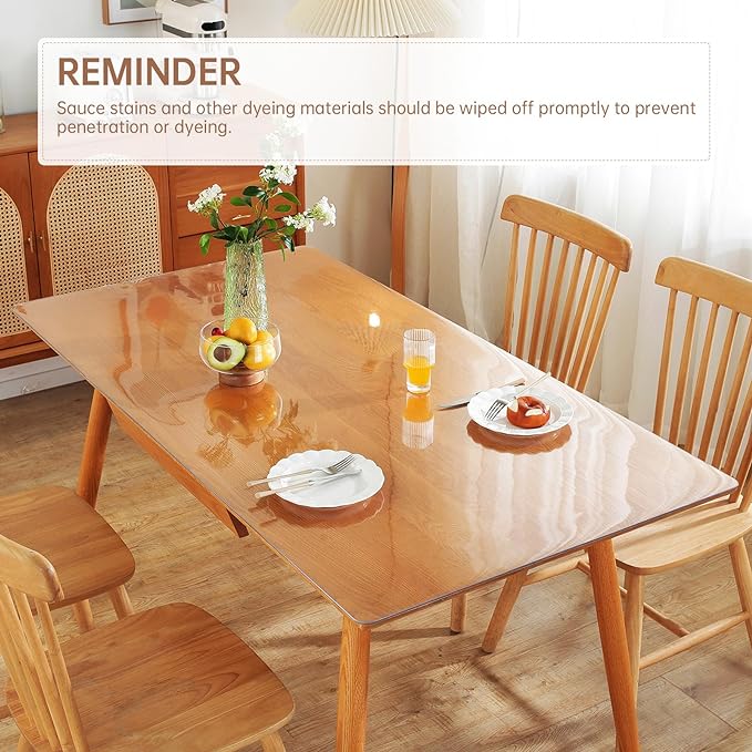 Warmstar Clear Table Protector - 2mm Thick, 20 x 36 Inch Table Cover, Desk Mat for Coffee Table, Dining Room