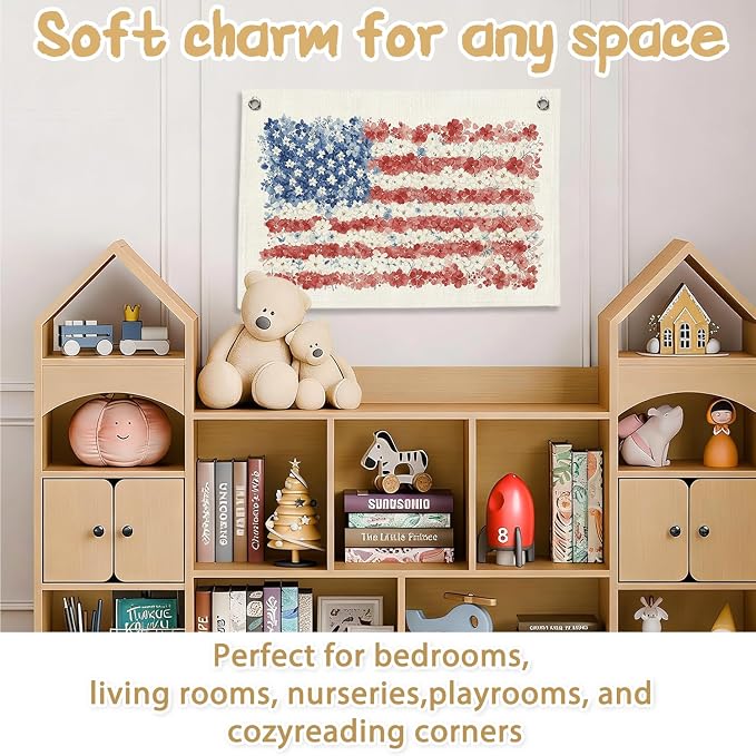 RTXLEZM Kids Room Decor,Classroom Wall Art Decor Banner | Patriotic Decor for Home Porch Farmhouse Home Kids Boy Girl Room Bedroom Playroom Classroom 20x30 Inch