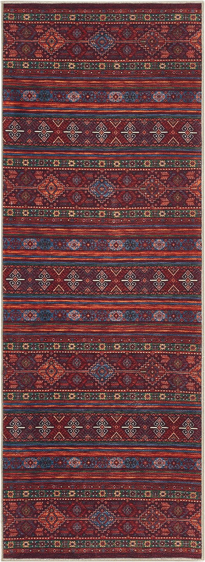 Keen Home Design 30"x144" Rug - Machine Washable Runner Rug with Non-Slip Backing, Ideal for Hallway, Entryway, Kitchen, Laundry Room - Vintage, Easy Clean, Durable, Low Pile - (2'6" x 12')