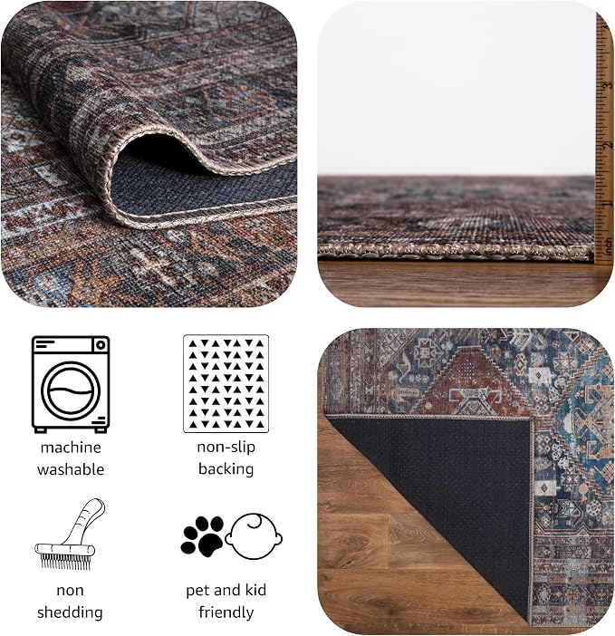 Keen Home Design 24"x36" Rug - Machine Washable Entry Rug with Non-Slip Backing, Ideal for Enteryway, Kitchen, Bathroom, Laundry Room - Vintage, Easy Clean, Durable, Low Pile - (2' x 3')
