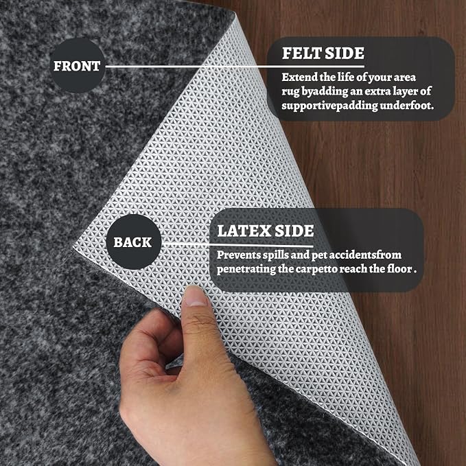 100% Waterproof Rug pad, 2x8 ft Area Rug Non-Slip Rug Pads, Carpet Pads for All Floors and finishes, Felt pad for Hardwood Floors, Keep Carpets in Place Soft and Secure