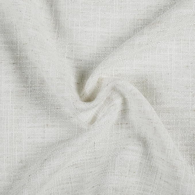 TWOPAGES 26" W x 30" L Linen Blend Cafe Curtains for Kitchen Window, Light Filtering Pinch Pleated Tier Curtains, Modern Farmhouse Half Window Curtains for Small Window, Ivory White, 2 Panels