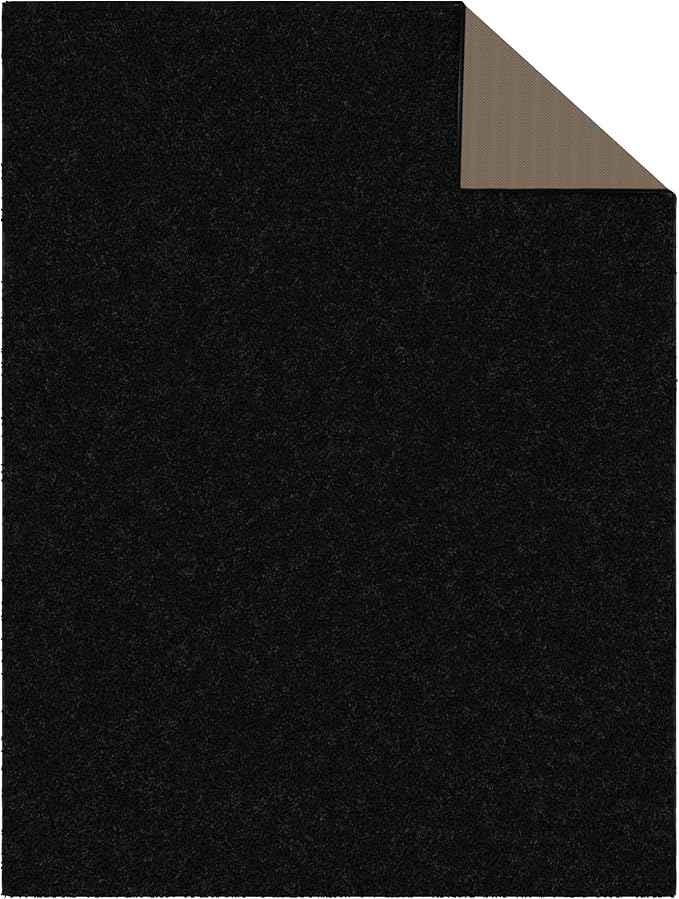 Ottomanson Extra Large Shag Area Rug, Rugs for Living Room, Soft Fluffy Oversized Rug with Non-Slip Rubber Backing, Non-Shedding Rug for Under Couch & Furniture, 7'10" x 20', Black