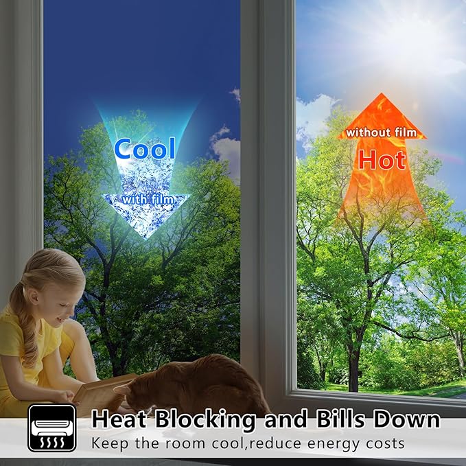 Lmlpt One Way Window Privacy Film See Out Not in Heat Control Windows Tint for Home Sun Blocking Anti UV Mirror Glass Tinting Films Self-Adhesive Door Coverings,Diamond Black Silver,23.6X78.7inch