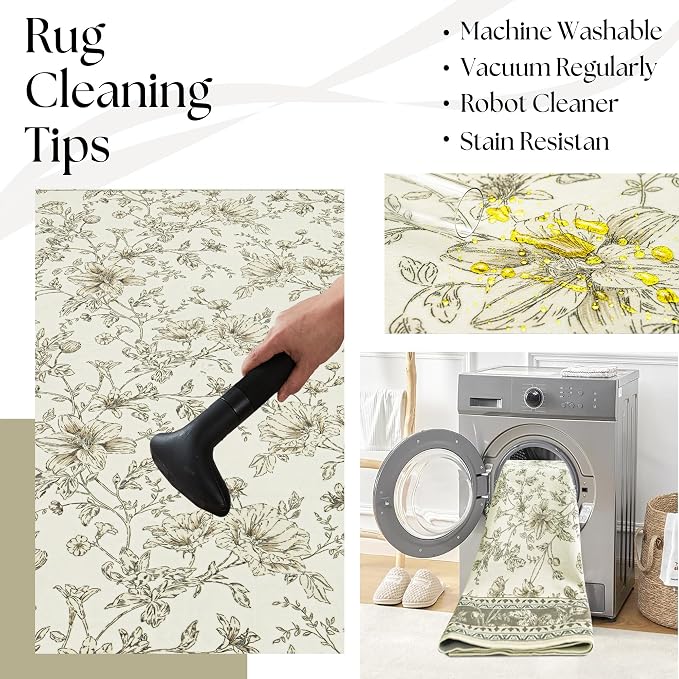 Taupe Boho Living Room Rug 5x8, Washable Low Pile Non Slip Area Rugs for Bedroom, Dining Room, Office, Farmhouse Retro Carpet Indoor Grey Beige Tan Pattern Aesthetic Sketch Style Vintag Room Decor