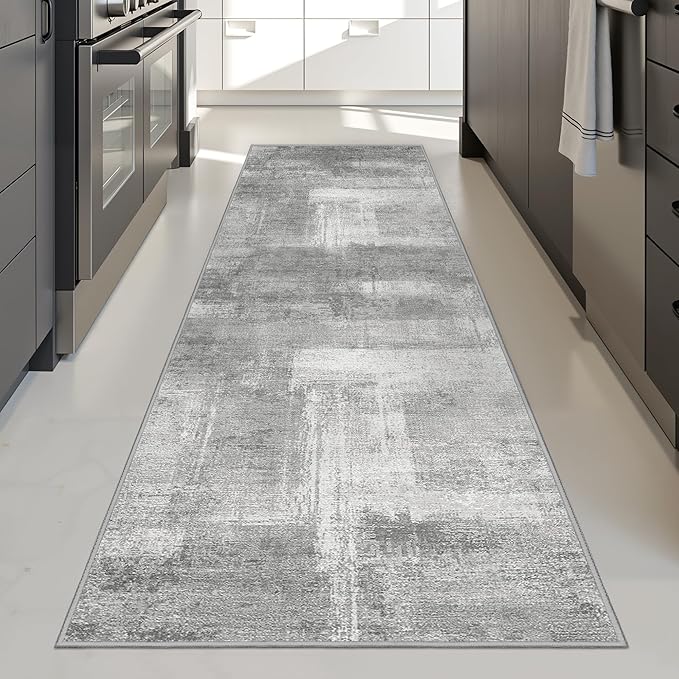 zesthome 2x8 Runner Rug, Washable Runner Rugs for Hallway, Stain Resistant Entryway Runners, Non Slip Kitchen Mats for Floor, Modern Abstract Soft Runner, Home Decor, Bedroom, Living Room