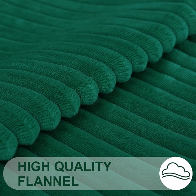 Simmore Decorative Fall Throw Pillow Covers 20x20 Set of 2, Soft Natural Plush Flannel Double-Sided Fluffy Couch Pillow Covers for Sofa Living Room, Green