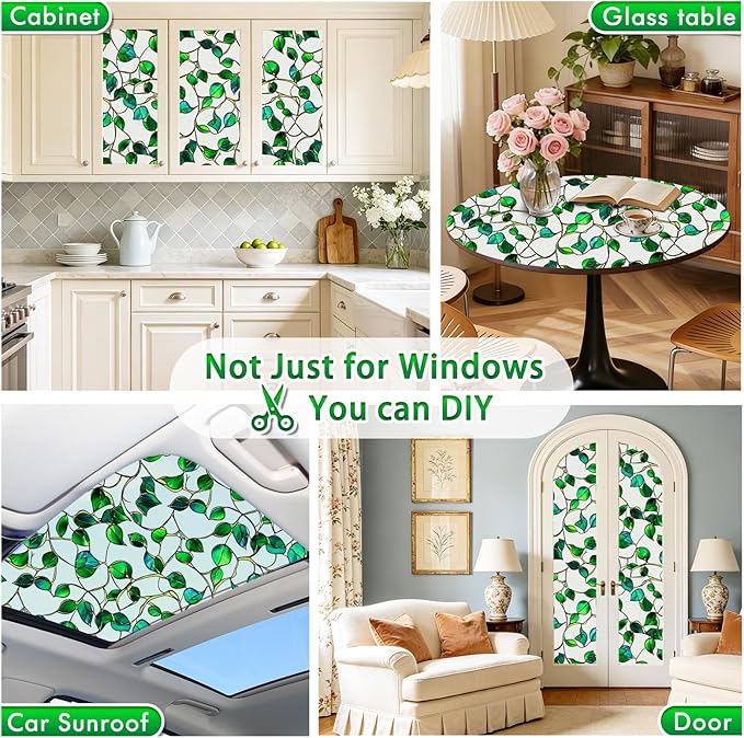 SOMWISE Frosted Glass Window Film, Heat Insulation, UV Block, Anti-Glare, One Way Privacy Tint, Static Cling for Home Bathroom Door, Renter Friendly, Day & Night Privacy