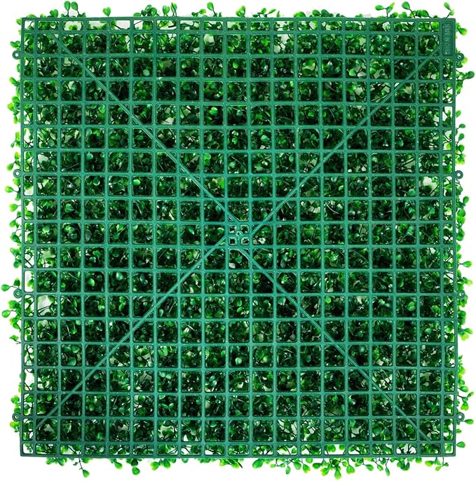 VEVOR Artificial Boxwood Panels,12PCS 10x10 inch, Artificial Grass Backdrop Wall Boxwood Hedge Wall Mat, Privacy Hedge Screen UV Protected for Outdoor Indoor Garden Fence Backyard