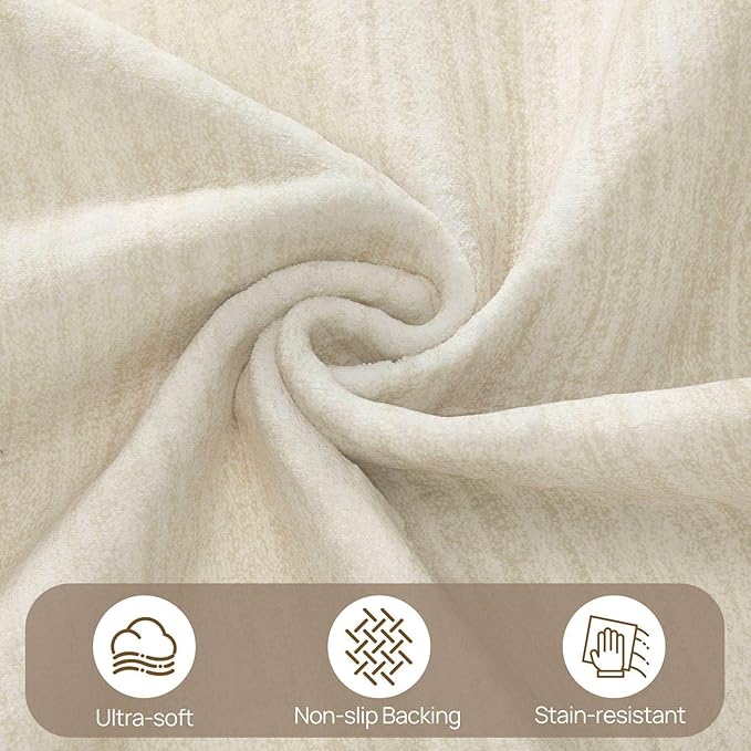 UERMEI 10x14 Washable Area Rug - Neutral Modern Abstract Living Room Rugs, Non-Slip Soft Large Indoor Floor Carpet for Bedroom Home Office & Under Dining Table Decor, Brown/Beige