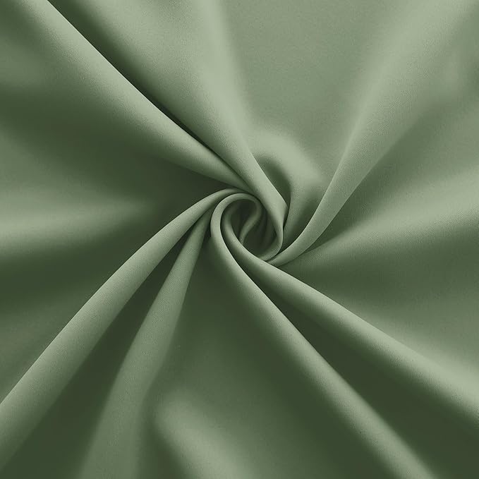 KOUFALL Narrow Window Curtains Drapes for Bedroom,Blackout Unisex Kids Curtains,38 in Wide x 84 Inch Long,2 Panels,Sage Green