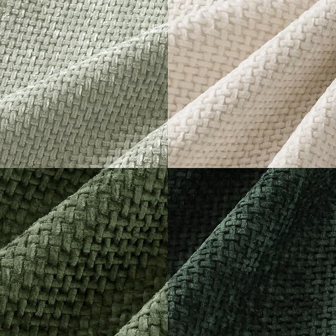 MIULEE Pack of 4 Couch Throw Pillow Covers 18x18 Inch Neutral Green Soft Decorative Chenille Pillow Covers Farmhouse Accent Cushion Covers for Boho Spring Home Decor Sofa Bedroom Living Room