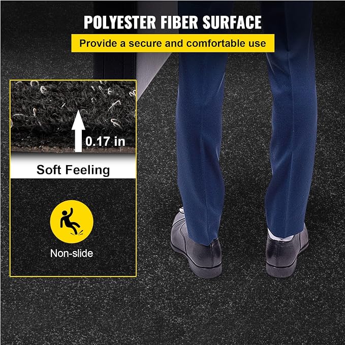 Happybuy 6 ft x 29.5 ft Charcoal Black Marine Carpet for Boats Waterproof - 0.18" Thick Indoor Outdoor Rug Carpet Roll for Home Patio Porch Deck