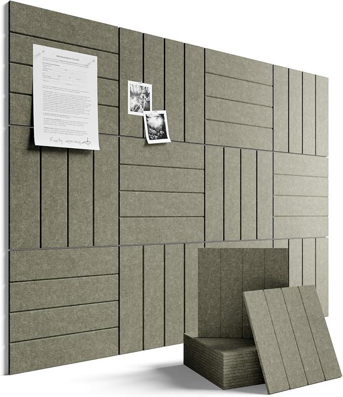 Fluxynara Large Felt Bulletin Board 48" x 36" Cork Board Alternative-12 Pack with 64 Safe Removable Adhesive Tabs, Cork Boards for Walls for Home Office Classroom Pin Board-Earth Brown