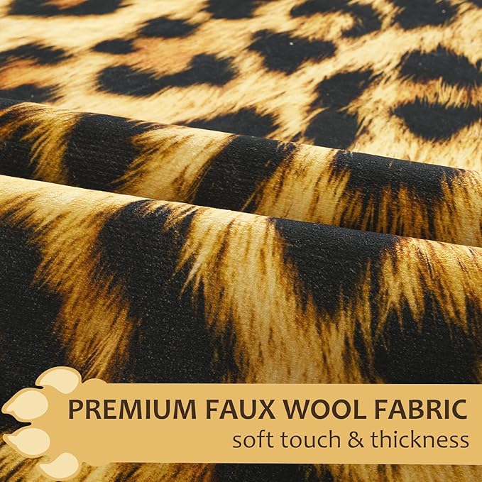 Soft Leopard Rug 6x9 Ft, Animal Print Rugs for Living Room Bedroom, Non-Slip TPR Backing for Hardwood Floors, Machine Washable & Easy to Clean, Pet Friendly Carpet for Kids, Yellow, Black