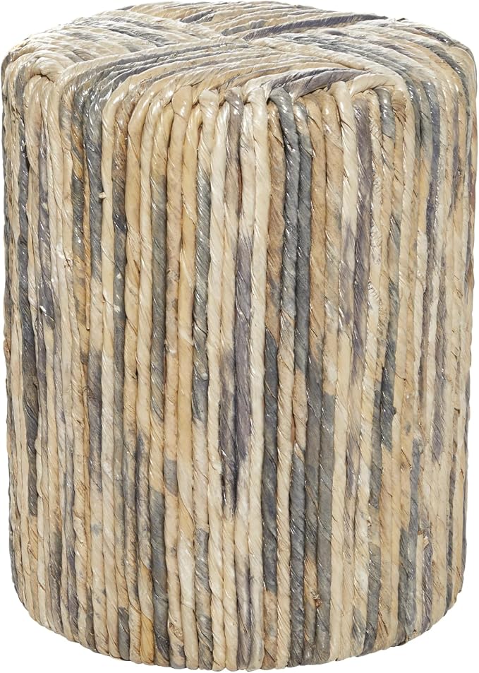 Deco 79 Banana Leaf Woven Accent Table, 15" x 15" x 18", Multi Colored