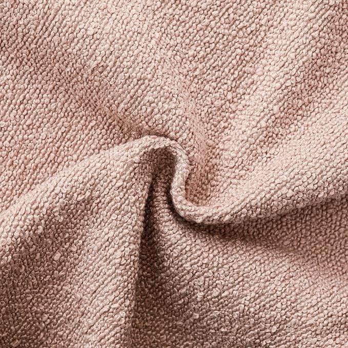 Foindtower Set of 2, Decorative Textured Boucle Throw Pillow Covers Accent Solid Pillow Cases Neutral Soft Couch Cushion Case for Chair Sofa Bedroom Living Room Home Decor 24 x 24 Inch Light Pink