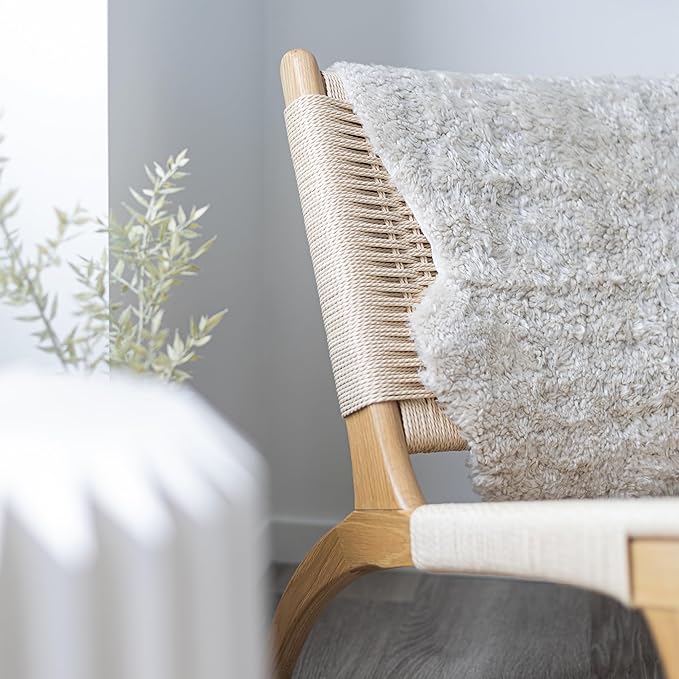 Nordic Sheep Real Sheepskin Rug Short Hair 2x3 ft | Bedside Rugs for bedrooms, Sofa, Chair or Dining Table | Each Sheepskin is Unique and Created by Nature | Small Fluffy Rug in Beige