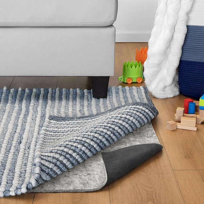 RUGPADUSA - Dual Surface - 10'x14' - 1/2" Thick - Felt + Rubber - Non-Slip Backing Rug Pad - Adds Comfort and Protection - for Hard Surface Floors