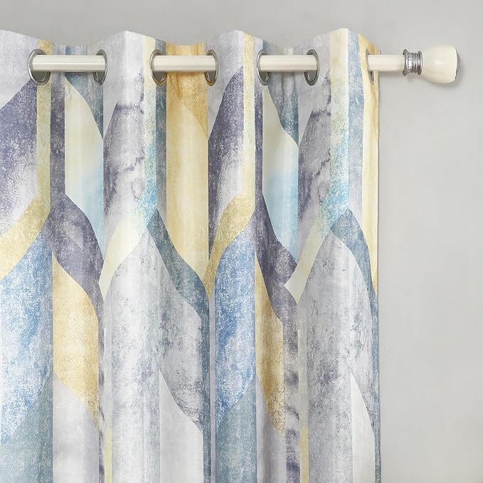 Leeva Drapes & Curtains for Home with Grommet, Linen Textured Modern Solid Window Treatments Decorative Curtain Panel for Guest Room, 1 Large Window Panel, 100" x 84"