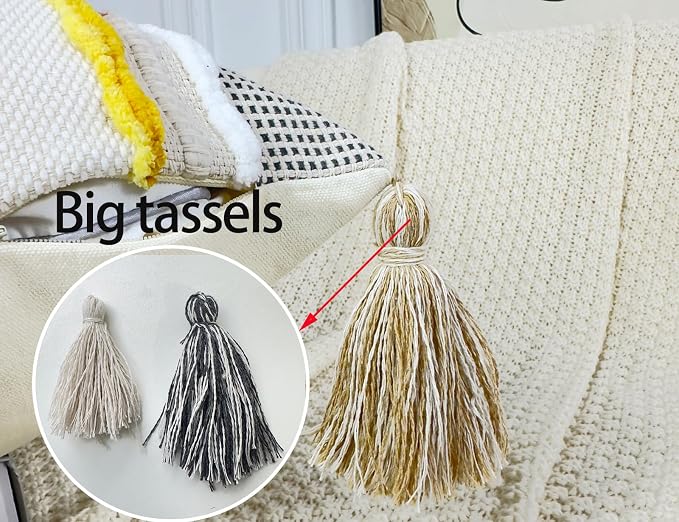 NUYECY Chenille and Cotton Long Pillow for Bed, Striped Textured Boho Lumbar Throw Pillow Cover 12x36, Neutral Accent Decorative Extra Long Body Pillow Case for Couch, Sofa, Bedroom, Yellow