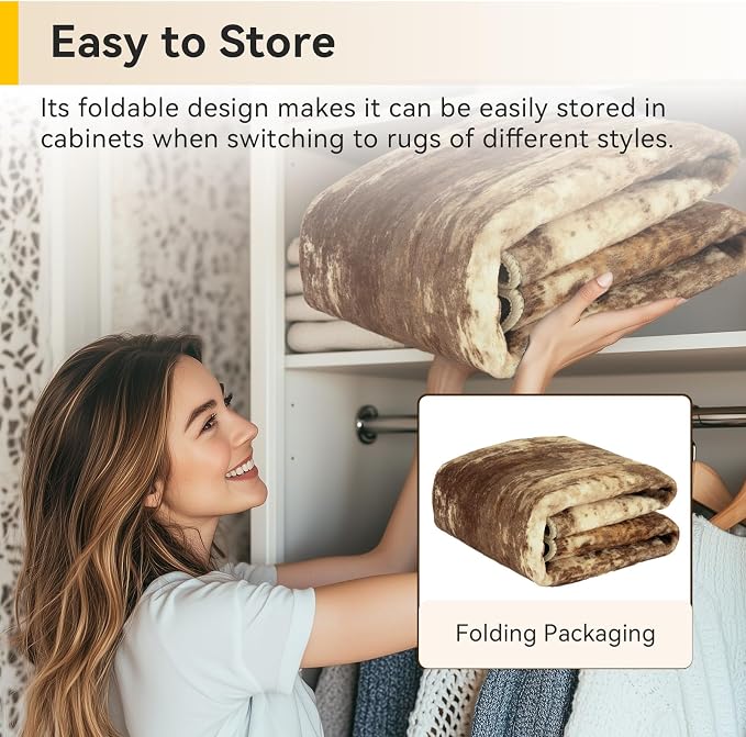RELEANY Washable Area Rugs 9'x12' Non-Slip Modern Abstract Soft for Living Room Entryway Bedroom Kitchen, Print Pattern, Brown Tan Beige Coffee