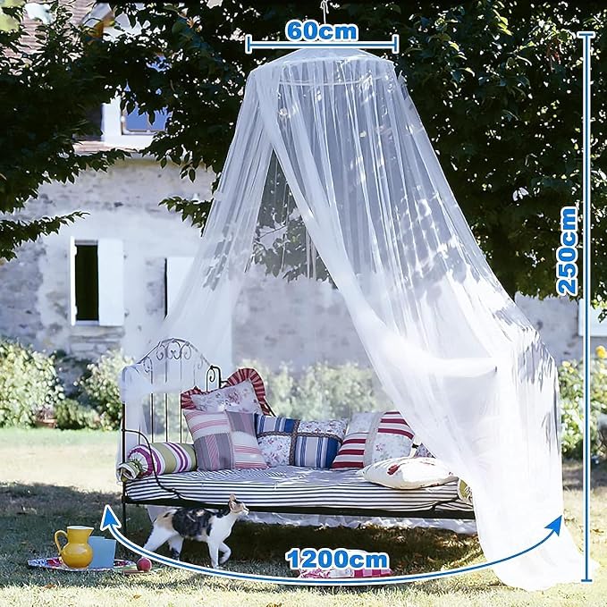 Princess Decor Canopy for Kids Bed, Soft and Durable Bed Canopy for Girls Room Tent Canopy Dreamy Mosquito Net Bedding, Children Reading Nook Canopies Indoor (White net)