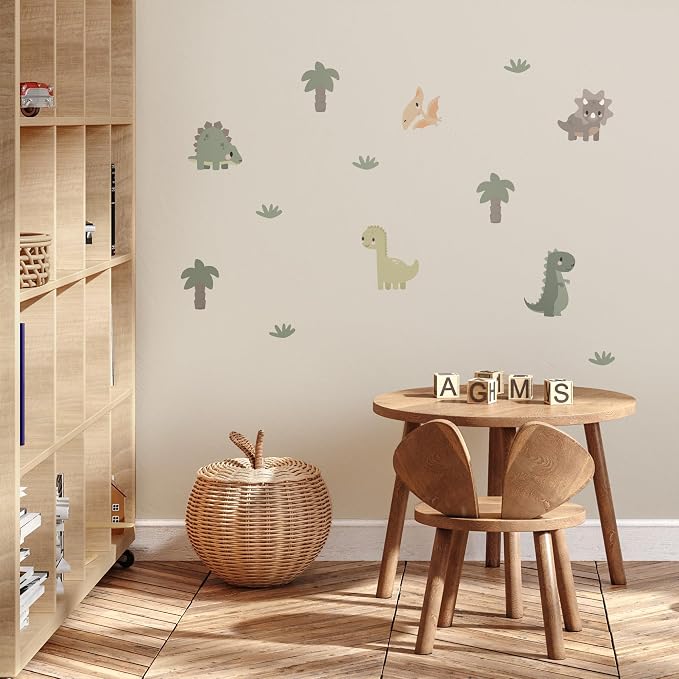 Removable Wall Decals for Kids Room – Peel and Stick Wall Stickers for Girls & Boys Bedroom, Playroom & Nursery – Easy to Apply Wall Decor - Dinosaur Wall Decals