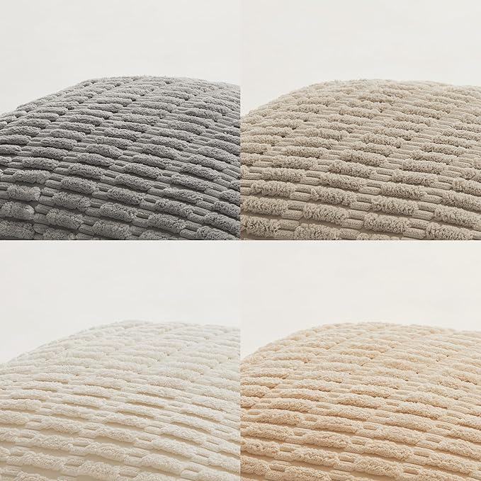 Fancy Homi 4 Packs Decorative Throw Pillow Covers for Living Room Couch Bed, Modern Farmhouse Boho Home Décor Accent Cushion Case, 24" x 16", Neutral