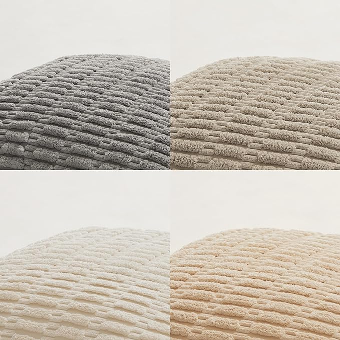 Fancy Homi 4 Packs Decorative Throw Pillow Covers for Living Room Couch Bed, Modern Farmhouse Boho Home Décor Accent Cushion Case, 20" x 20", Neutral