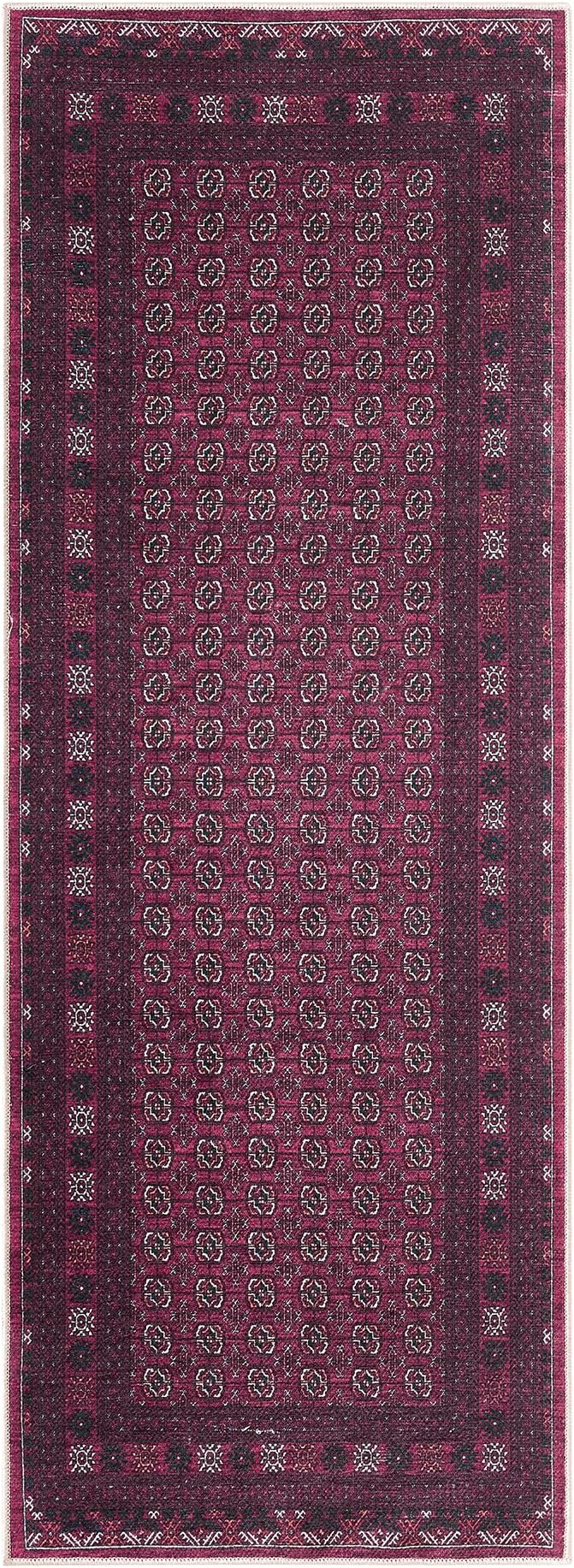 Keen Home Design 30"x84" Rug - Machine Washable Runner Rug with Non-Slip Backing, Ideal for Hallway, Entryway, Kitchen, Laundry Room - Vintage, Easy Clean, Durable, Low Pile Rug - (2'6" x 7')
