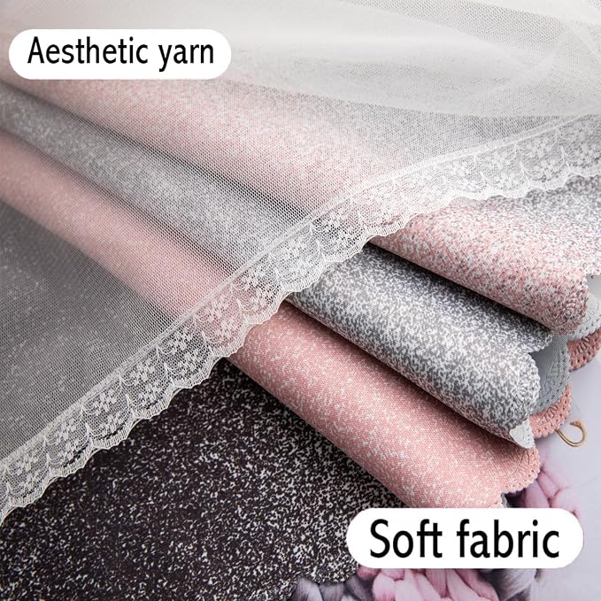 Star Blackout Girls Curtains 84 Length for Bedroom 2 Panels Set, Privacy Boho Curtain for Glass Door Aesthetic Room, Pink Gray Thick Grommet Top Star Cutout Kids Curtain