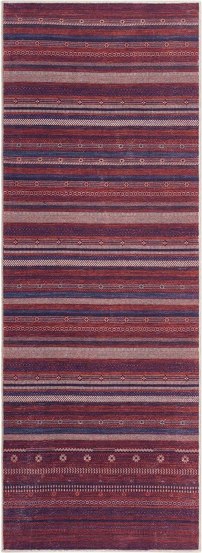 Keen Home Design 30"x84" Rug - Machine Washable Runner Rug with Non-Slip Backing, Ideal for Hallway, Entryway, Kitchen, Laundry Room - Vintage, Easy Clean, Durable, Low Pile Rug - (2'6" x 7')